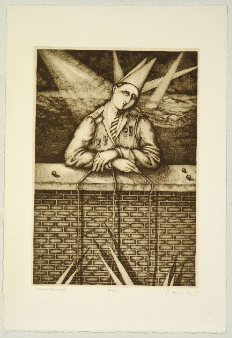 Julie SPEED - Nightfishing: Julie SPEED (American, b. 1951) Nightfishing. Intaglio. Signed in pencil. Edition 22/40. 16-1/4 x 11-1/8 inches.