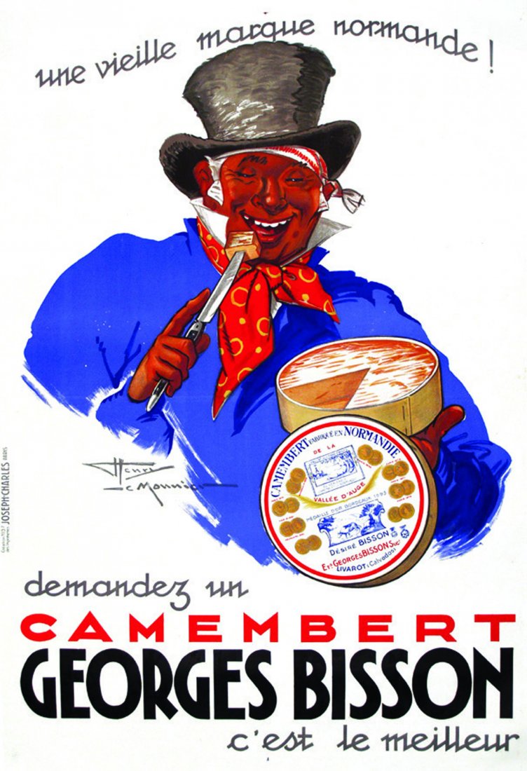 Camembert Bisson 1937 Livarot ( Calvados ) Poster: LE MONNIER Henry (1893-1978)Camembert Georges Bisson 1937 Livarot ( Calvados )Joseph Charles Paris Aff. 149.0 x 100.0 cm. (58 by 39 inches) Not backed