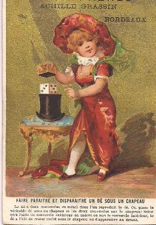 3 FRENCH 19TH MAGIC TRADE CARDS AMAZING CONDITION: Amazing color lithography. These are becoming very rare