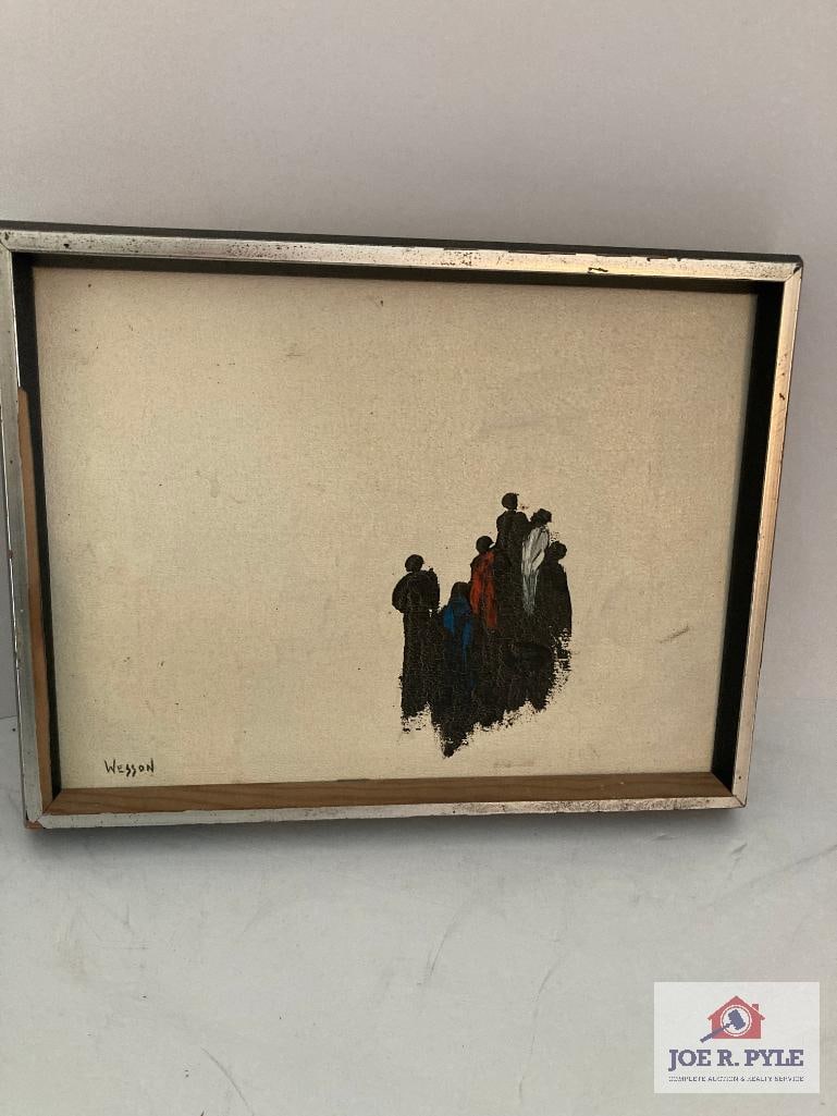 Betty Wesson 'Away': Signed; Oil on Canvas; 20th century; Approx. 12x 9