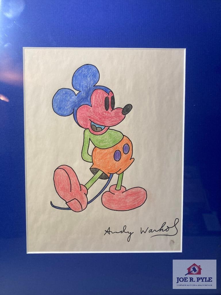 Drawing by Andy Warhol: Signed; 6.5 x 8; Framed to 12.5 x 14.5 ** Offered with reserve. **