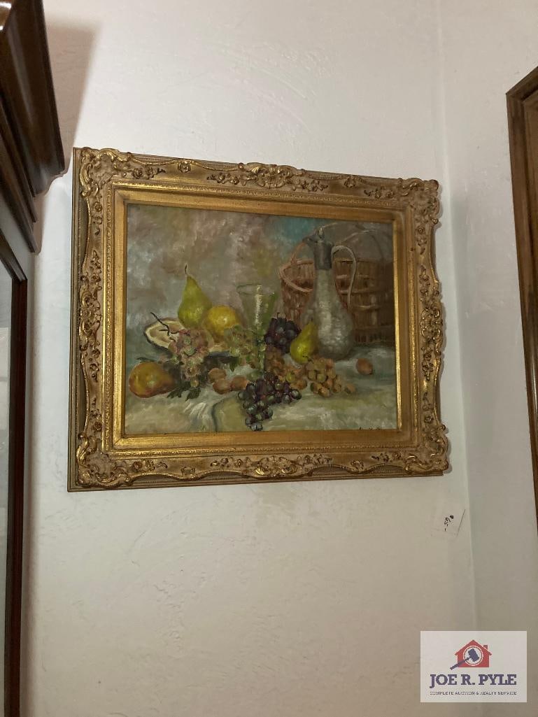 Framed and signed oil on canvas: Unknown artist; Approx. 21 x 24