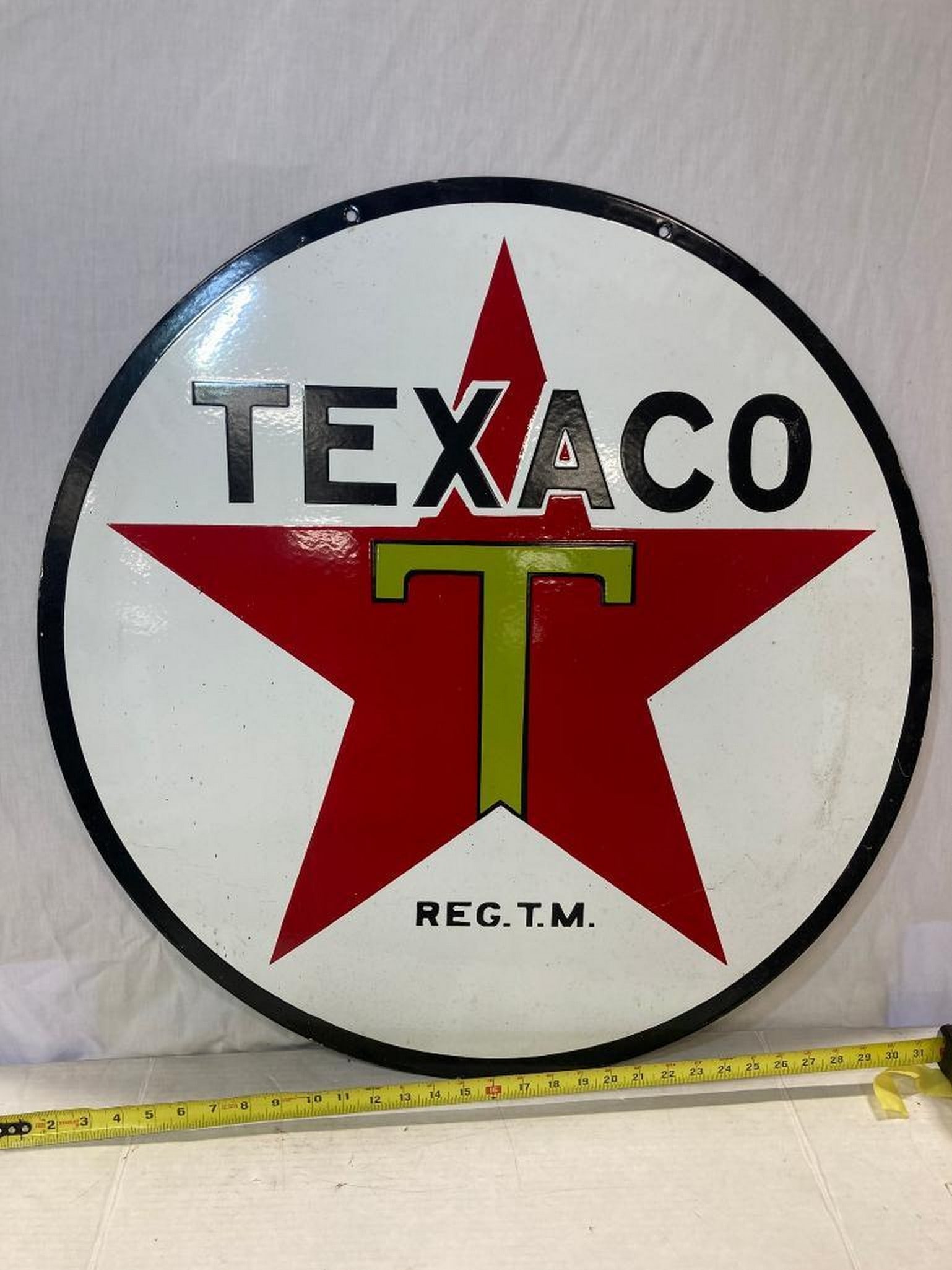 2 sided Texaco porcelain sign 30" (1 of 3)