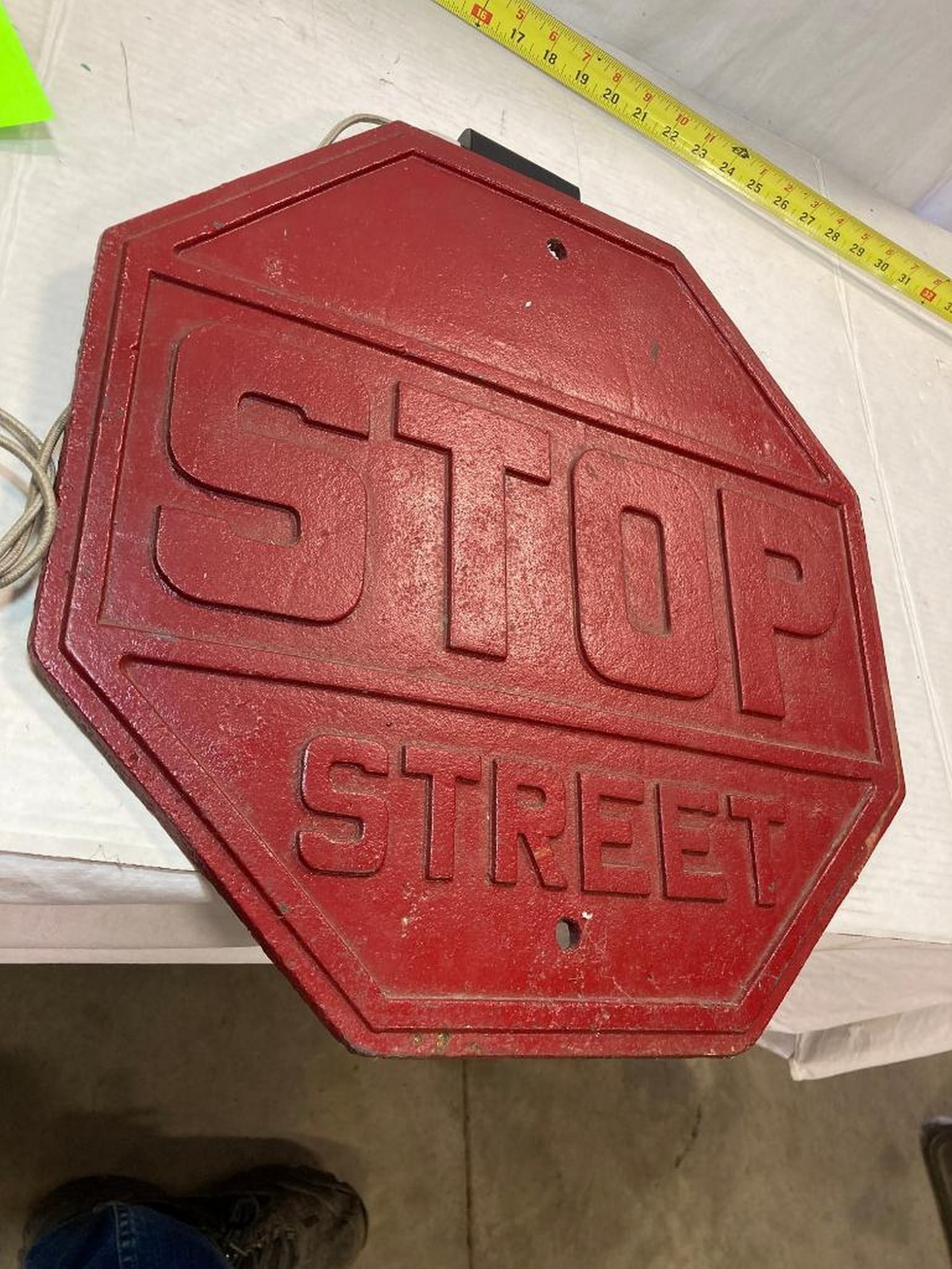 1920's "Stop: Street" Cast Iron Traffic Sign (1 of 2)