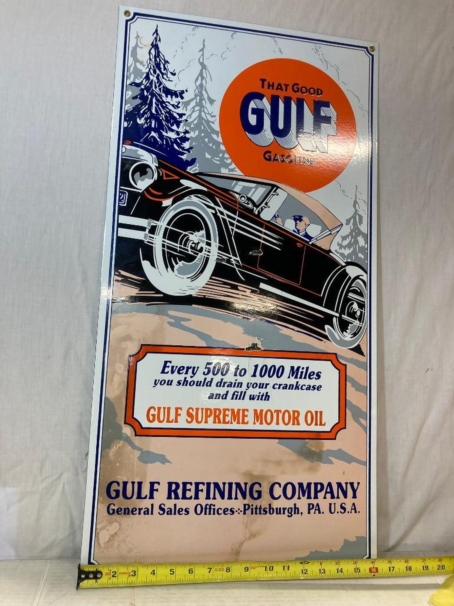 1920's "Good Gulf Gasoline:General Sales Offices Pittsburgh, PA Sign (1 of 5)