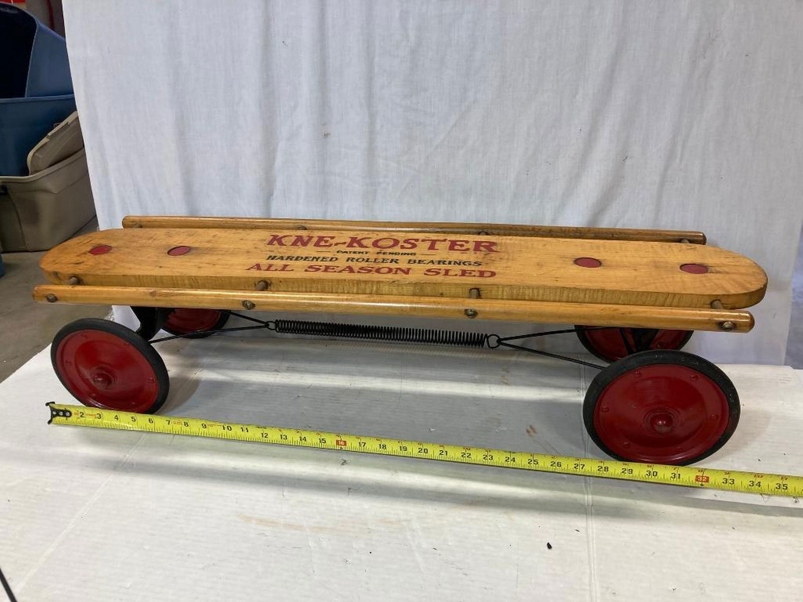 1920's "Kne-Koster" Wheeled All Season Sled: 1920's "Kne-Koster" Wheeled All Season Sled