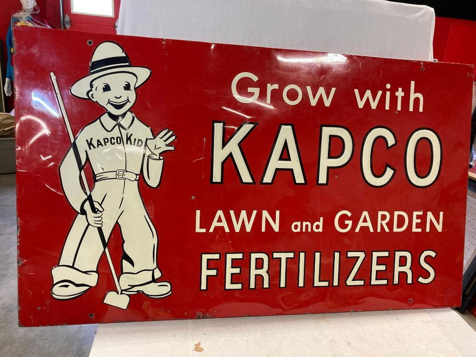 1950's "Grow With Kapco Lawn & Garden Fertilizers" Tin Sign (1 of 4)
