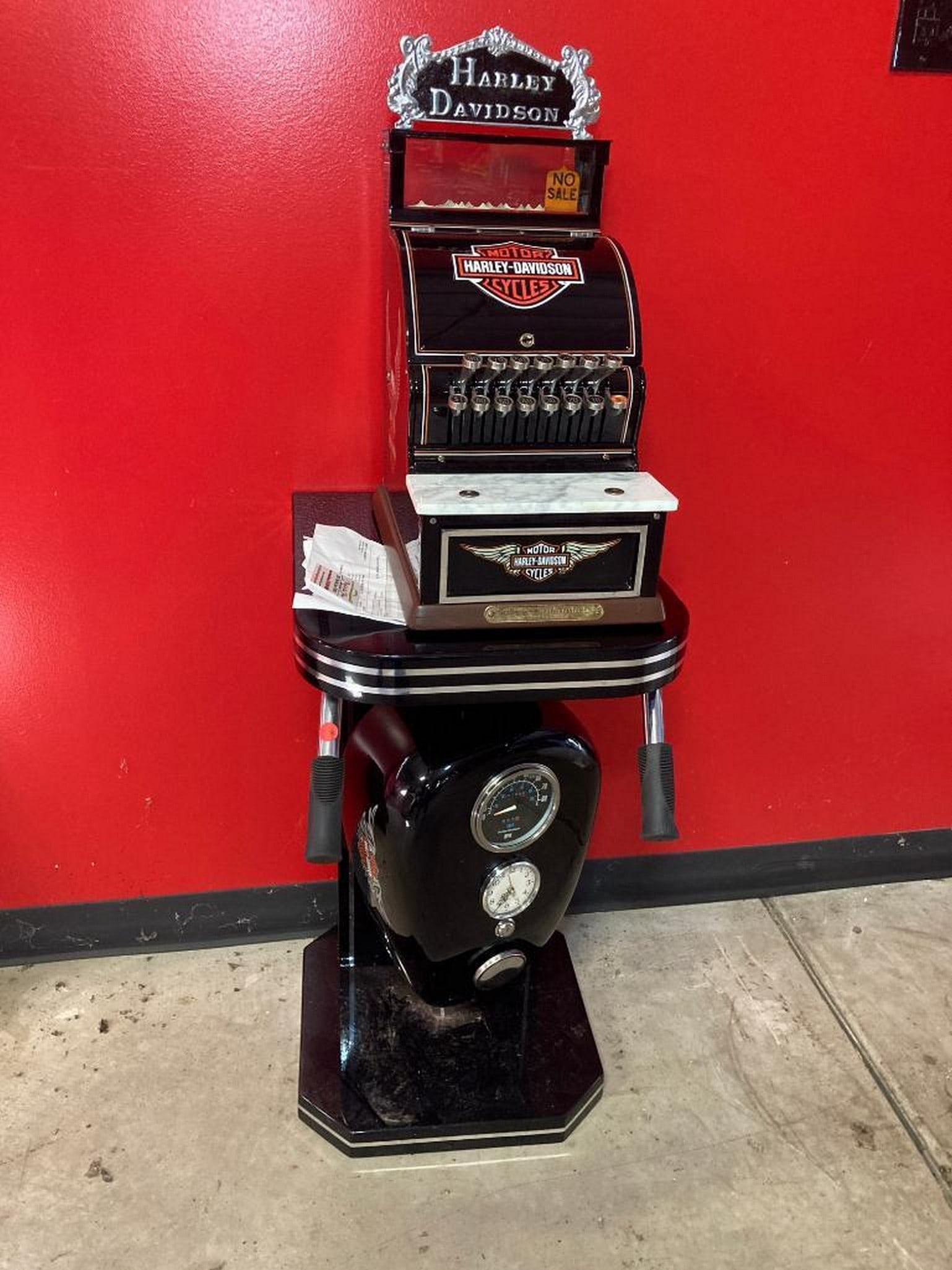 1920's "Harley Davidson NCR" Cash Register With Custom Stand (1 of 3)