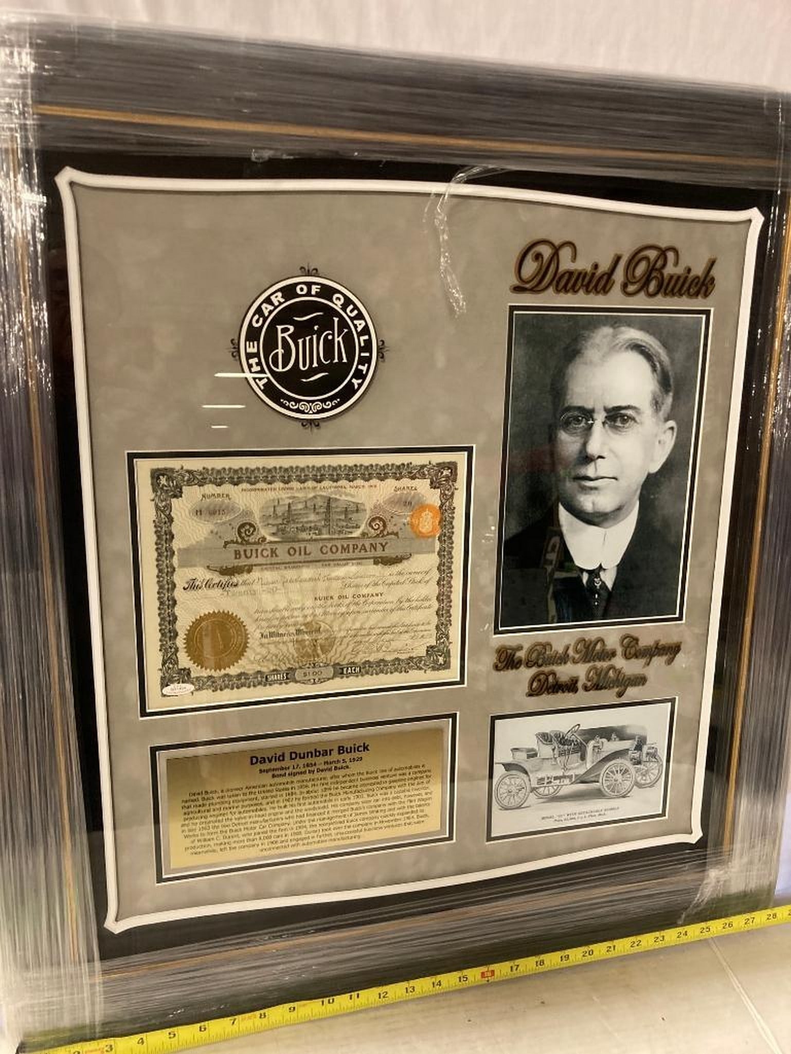 David D. Buick "Buick" Signed Stock Certificate Photo Frame (1 of 3)