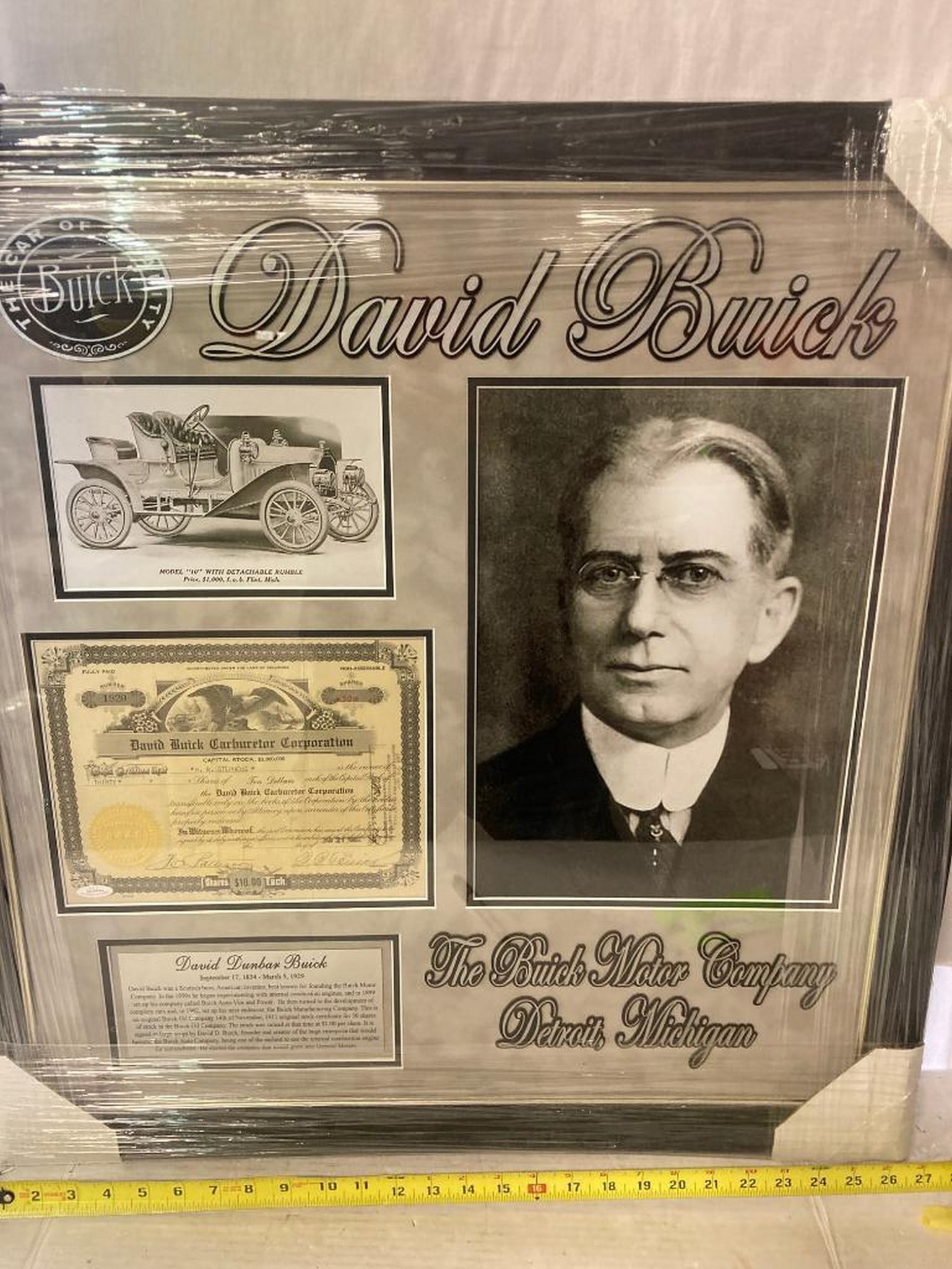 David D. Buick "Buick" Signed Stock Certificate Photo Frame (1 of 3)