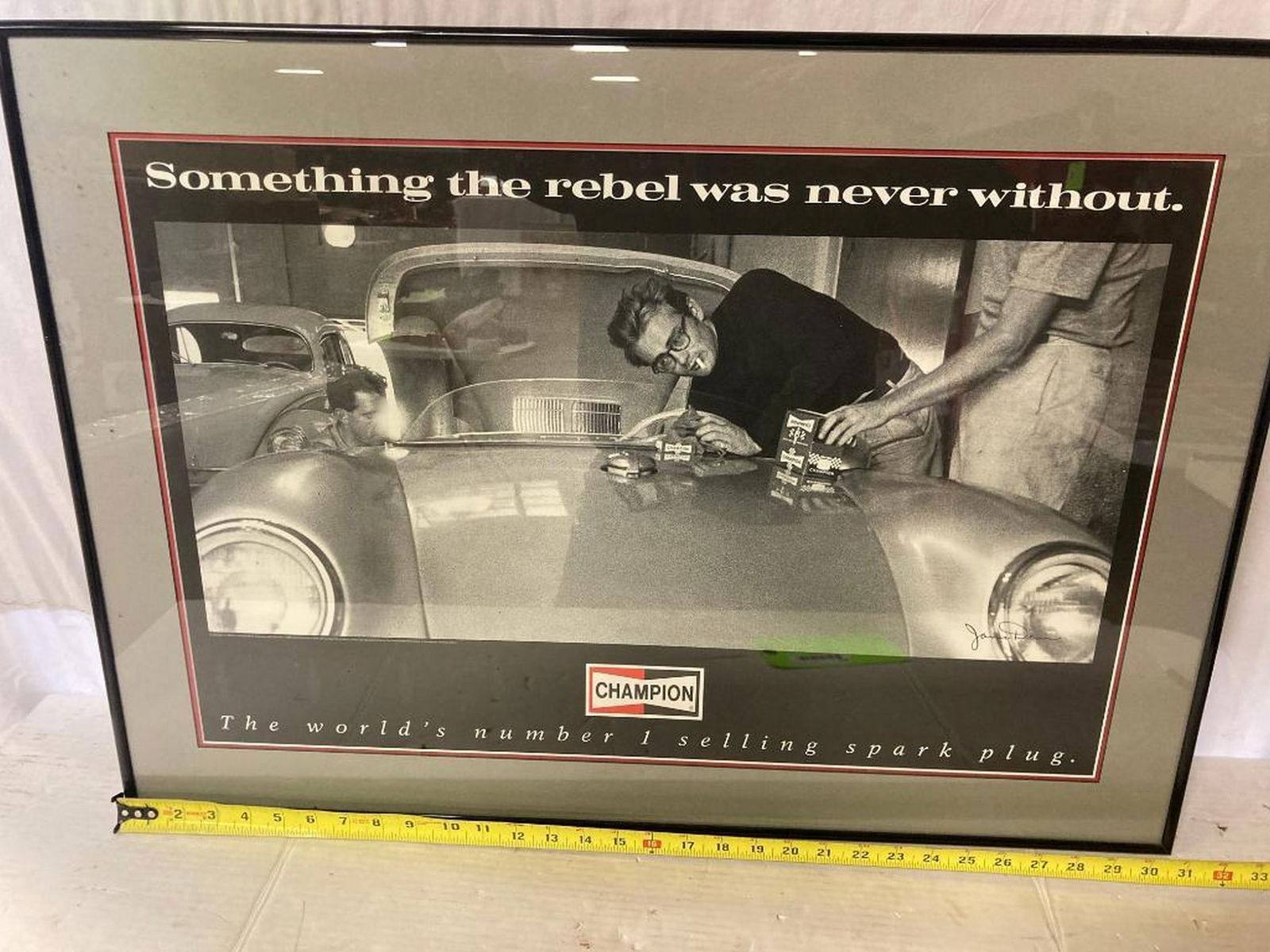 Champion Spark Plugs James Dean framed ad (1 of 2)