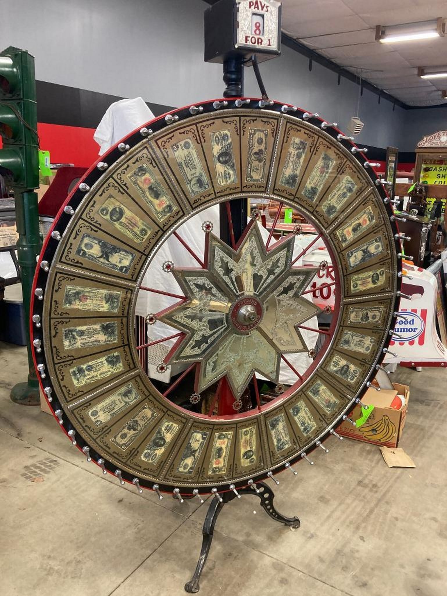 1920's "Moore & Hook" 60 Inch Casino Gaming Wheel (1 of 9)