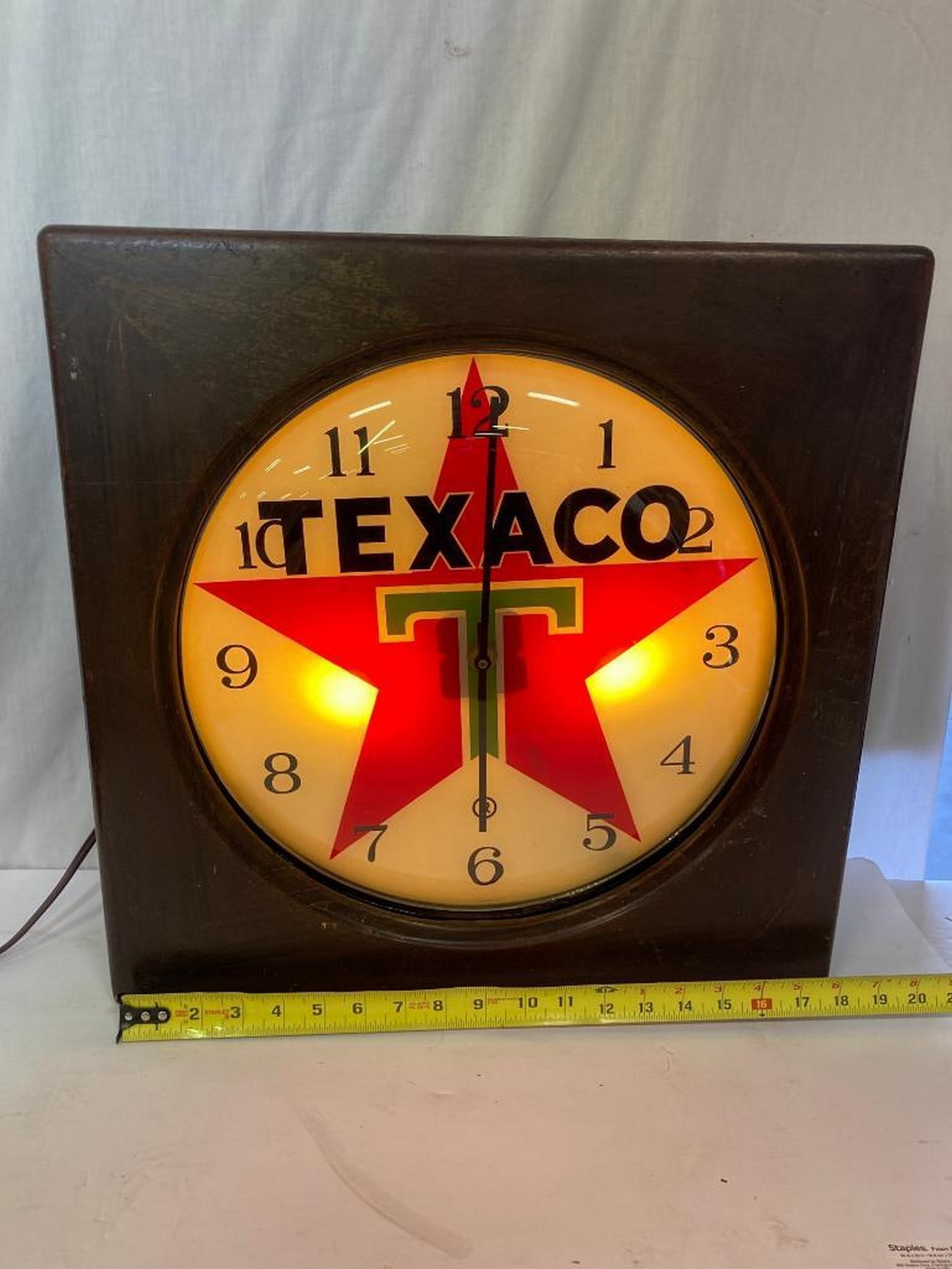 1920's "Texaco Frankenclock" Lighted Clock Sign (1 of 3)