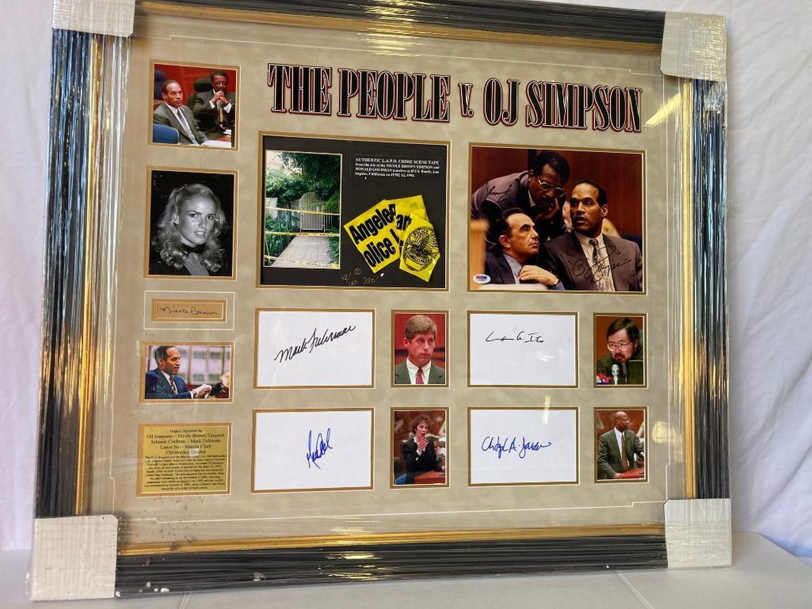 O.J. Simpson Trial Collection Photo Frame with Authentic Caution Tape from Crime Scene  (1 of 4)