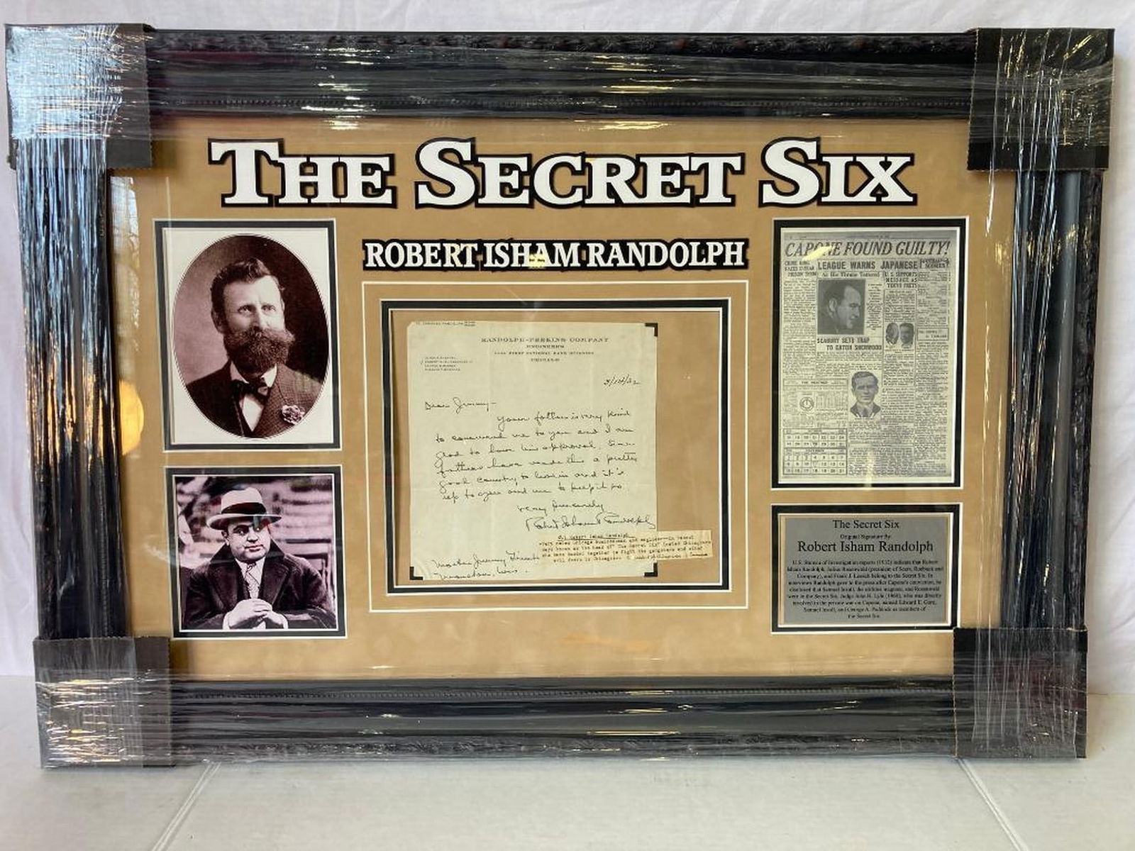 Robert I. Randolph "The Secret Six" Signed Letter Photo Frame (1 of 3)