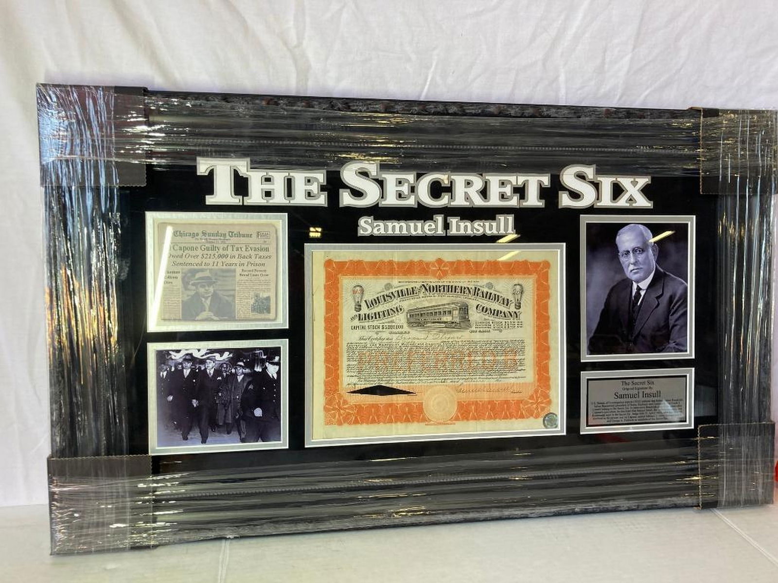 Samuel Insull "The Secret Six" Signed Stock Certificate Photo Frame (1 of 2)