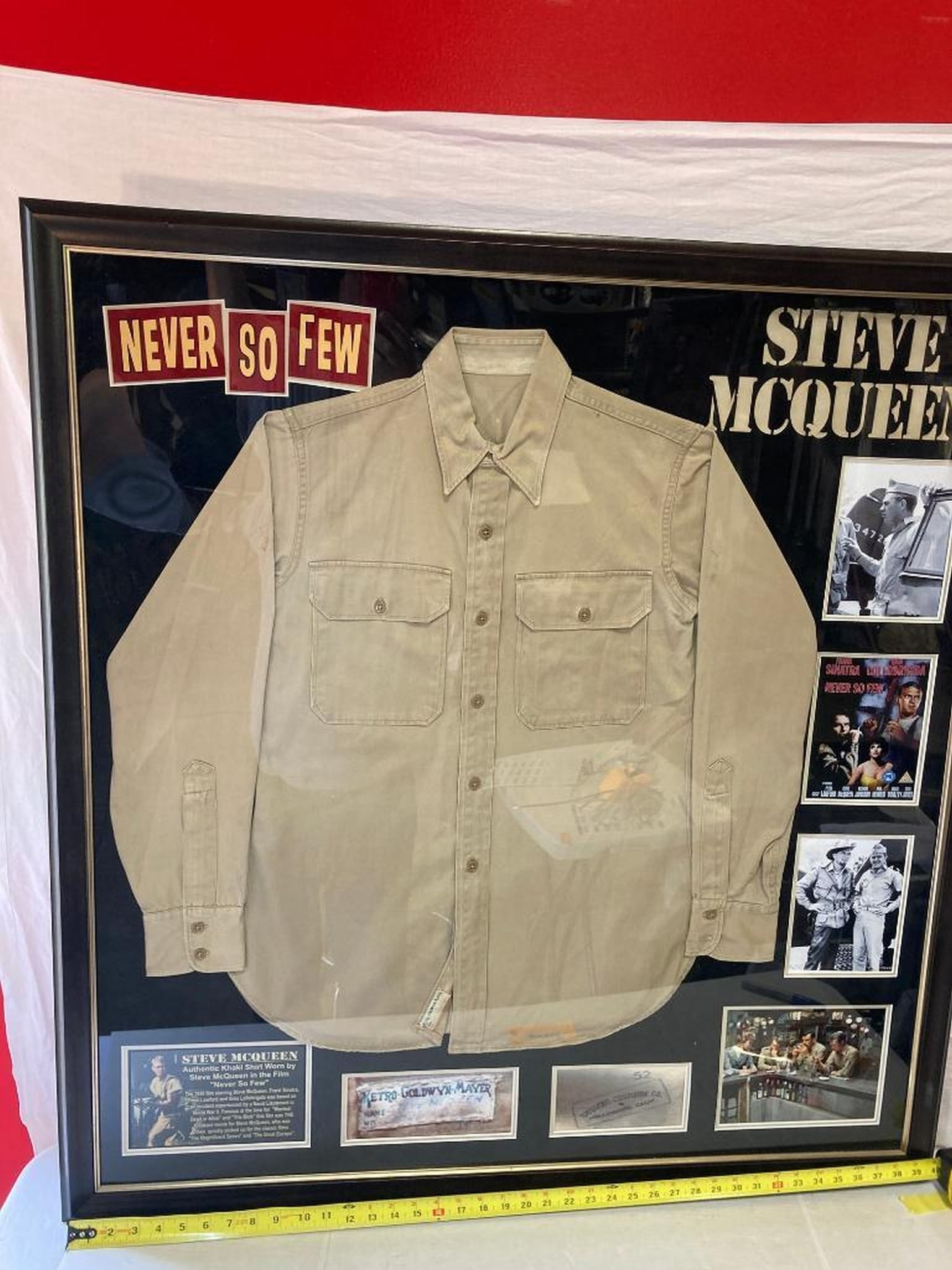 Steve McQueen "Never So Few" Screen Worn Shirt Photo Frame (1 of 6)