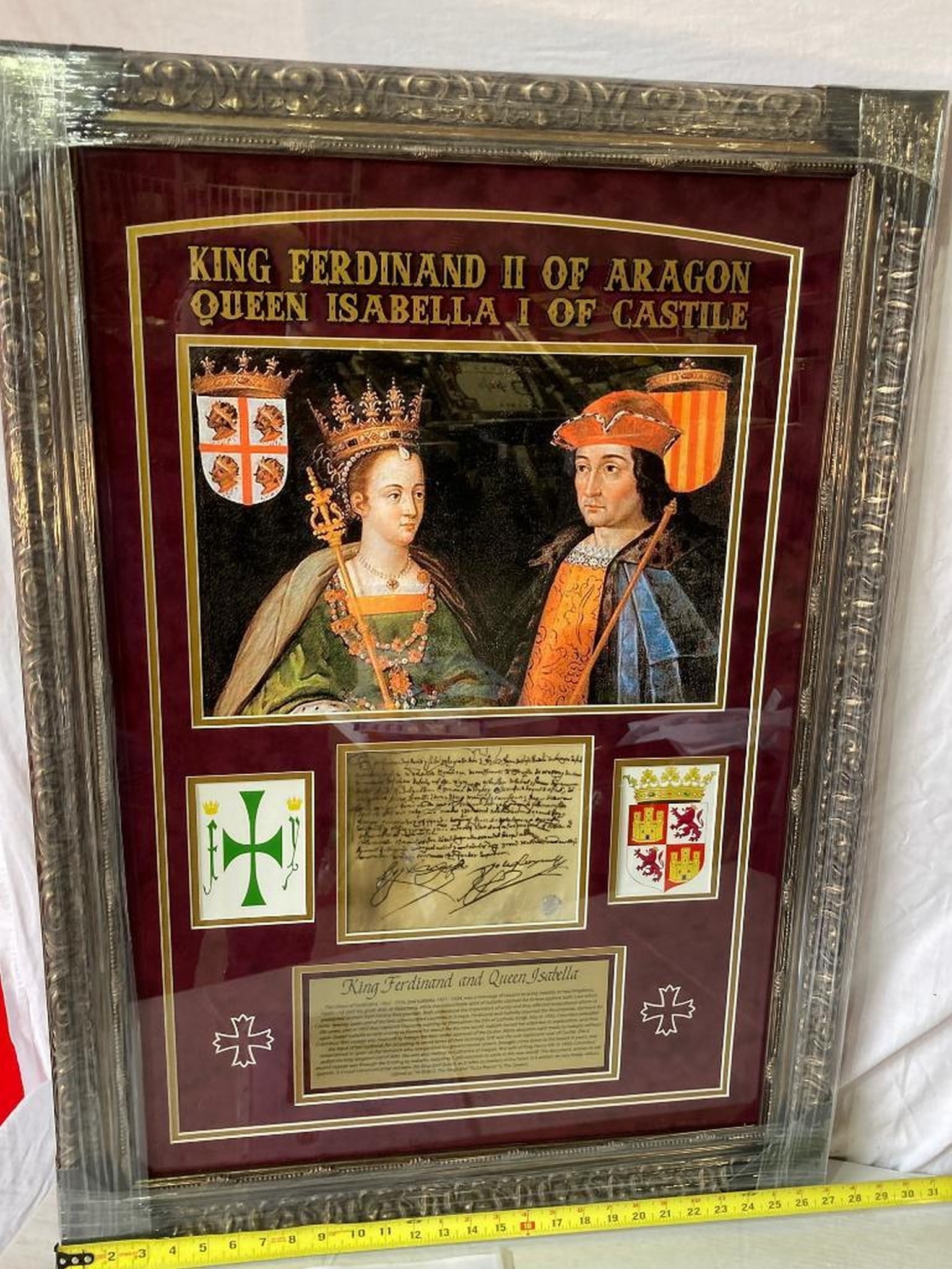 Queen Isabella/King Ferdinand Signed Document Photo Frame (1 of 4)