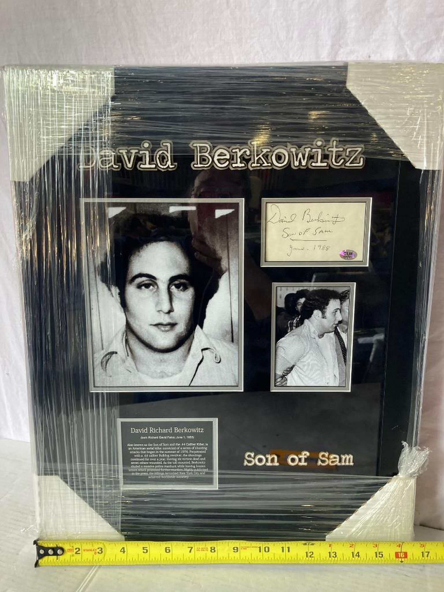 David Berkowitz "Son Of Sam" Signed Cut Photo Frame (1 of 4)