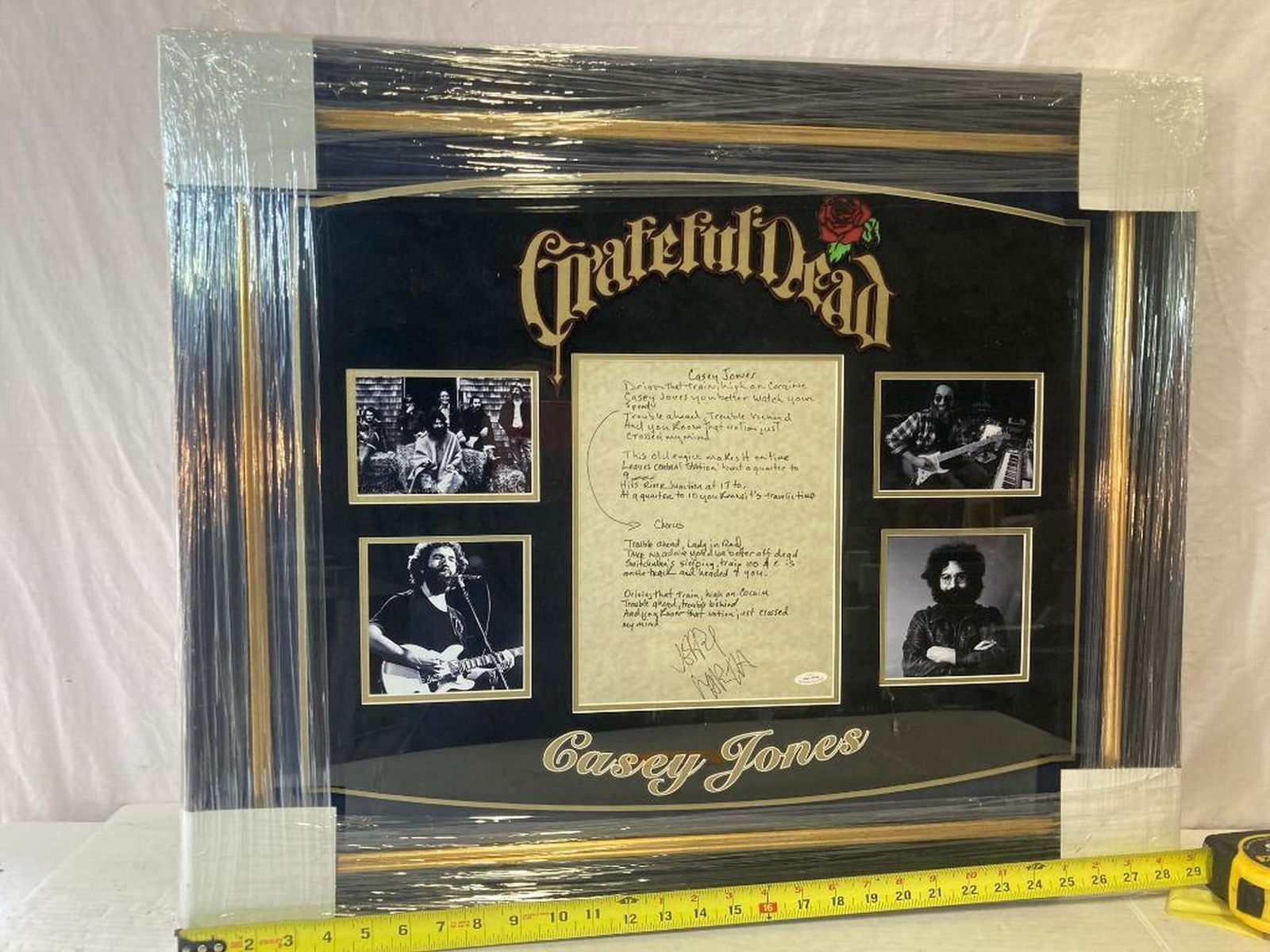 Jerry Garcia "Casey Jones" Signed Lyrics Photo Frame (1 of 3)