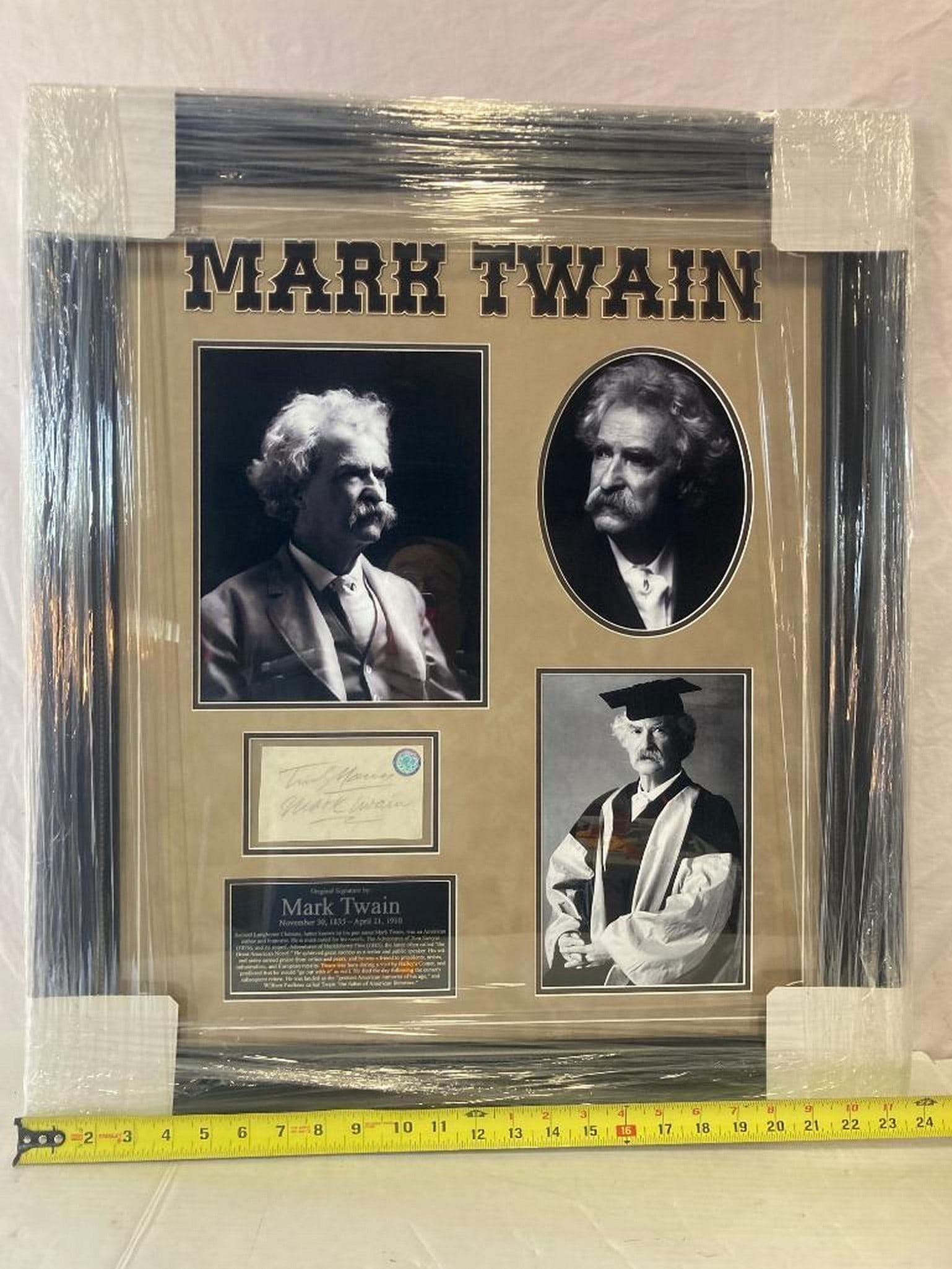 Mark Twain Signed Cut Photo Frame (1 of 3)