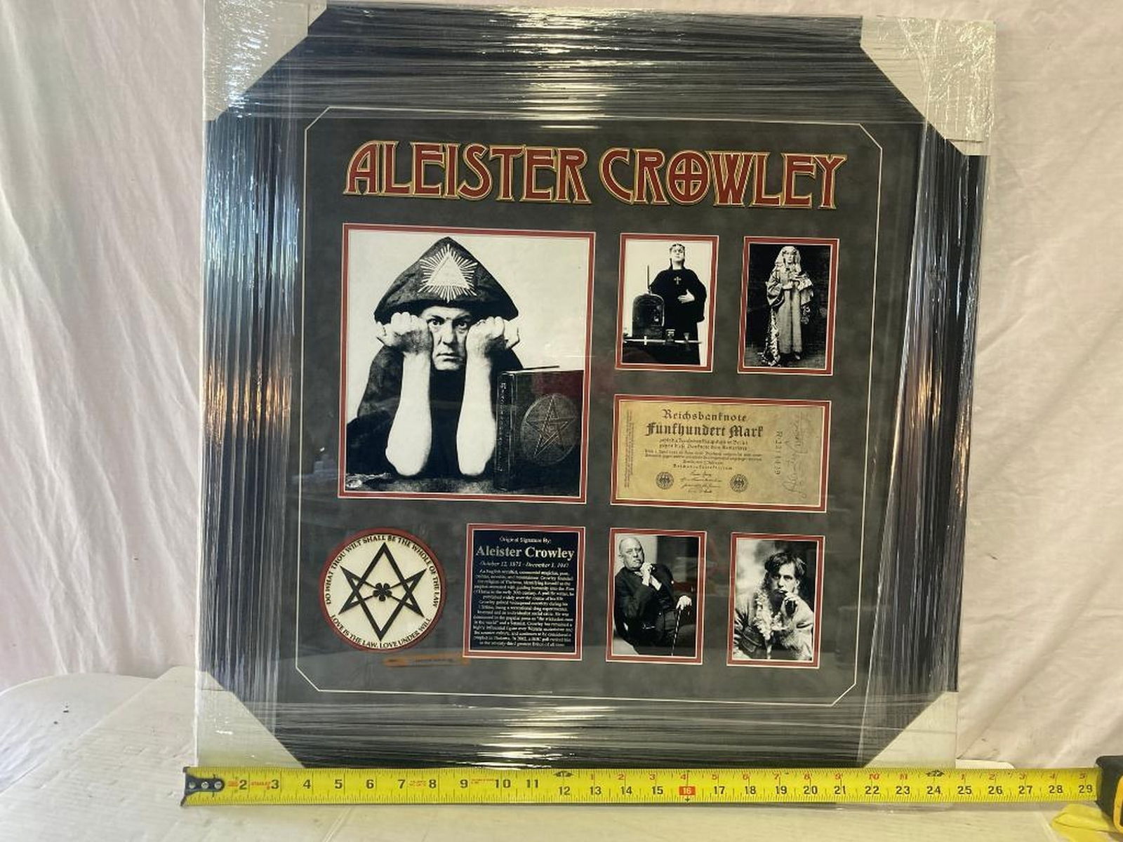 Aleister Crowley Signed Currency Photo Frame: Aleister Crowley Signed Currency Photo Frame