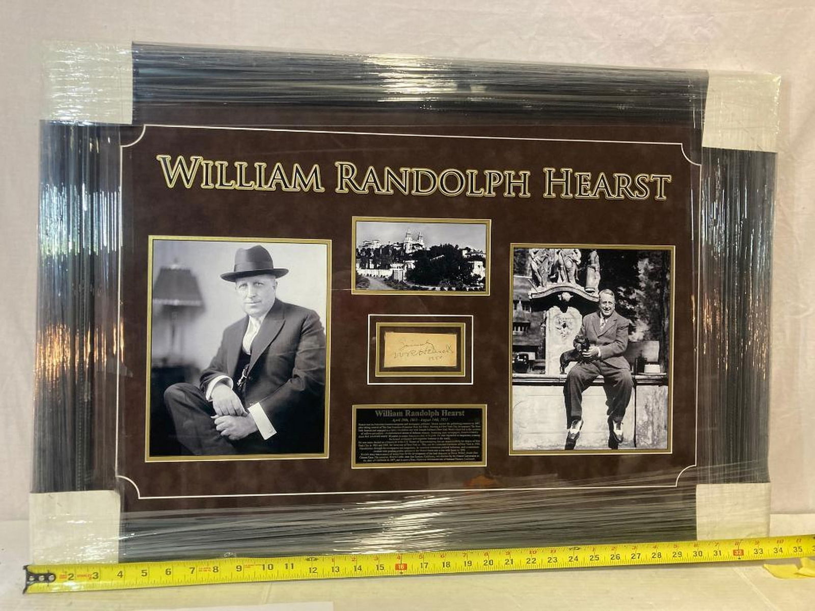 William Randolph Hurst Signed Cut Photo Frame: William Randolph Hurst Signed Cut Photo Frame