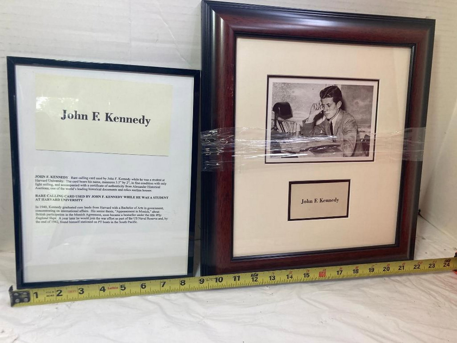 John F. Kennedy "Calling Card" From His Time At Harvard: John F. Kennedy "Calling Card" From His Time At Harvard