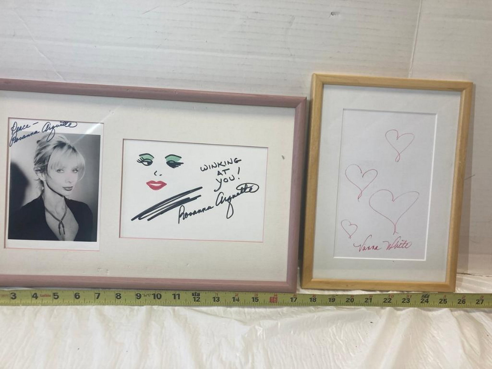 Rosanna Arquetteand Vana White Signed drawings Frames (1 of 3)