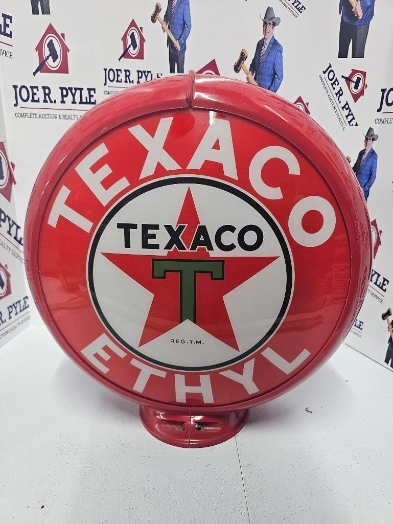 Texaco Ethyl Double Sided Gas Pump Globe (1 of 3)