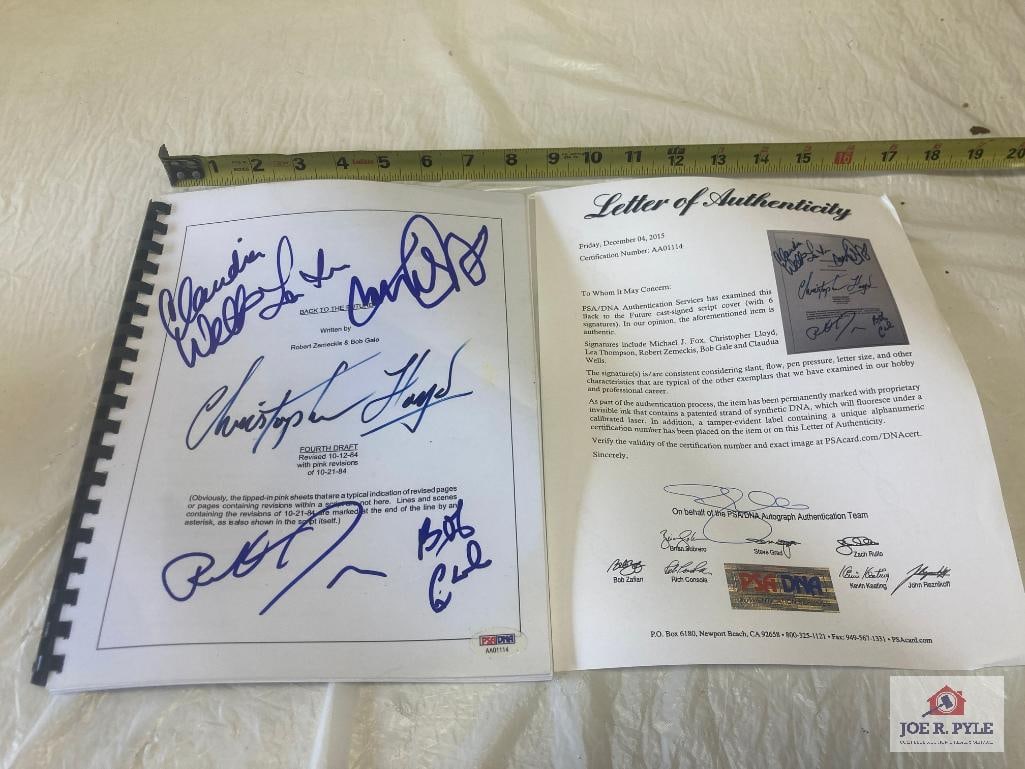 "Back To The Future I" Cast Signed Script COA (1 of 3)