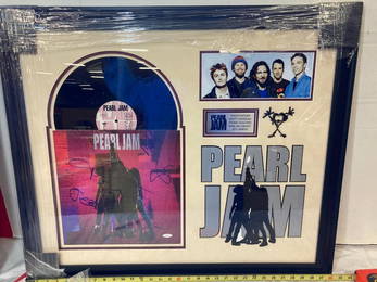 Pearl Jam "Ten" Signed Album Photo Frame 32 x40 x 4