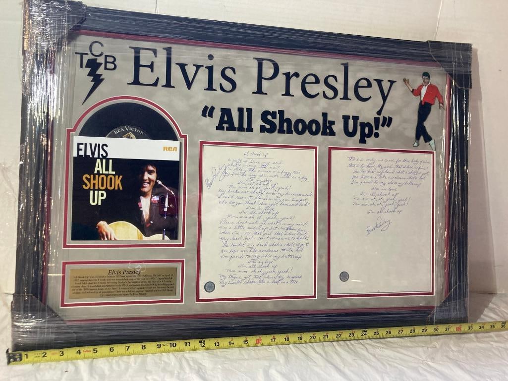 Elvis Presley "All Shook Up" signed lyrics photo frame 34 x 32 x 4: Elvis Presley "All Shook Up" signed lyrics photo frame 34 x 32 x 4