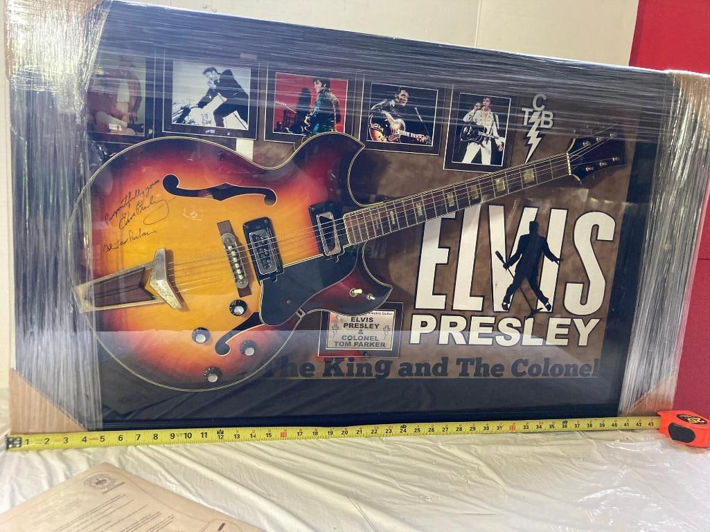 Elvis Presley & Colonel Tom Parker Signed Guitar Photo Frame 46 x 36 x 8 (1 of 4)