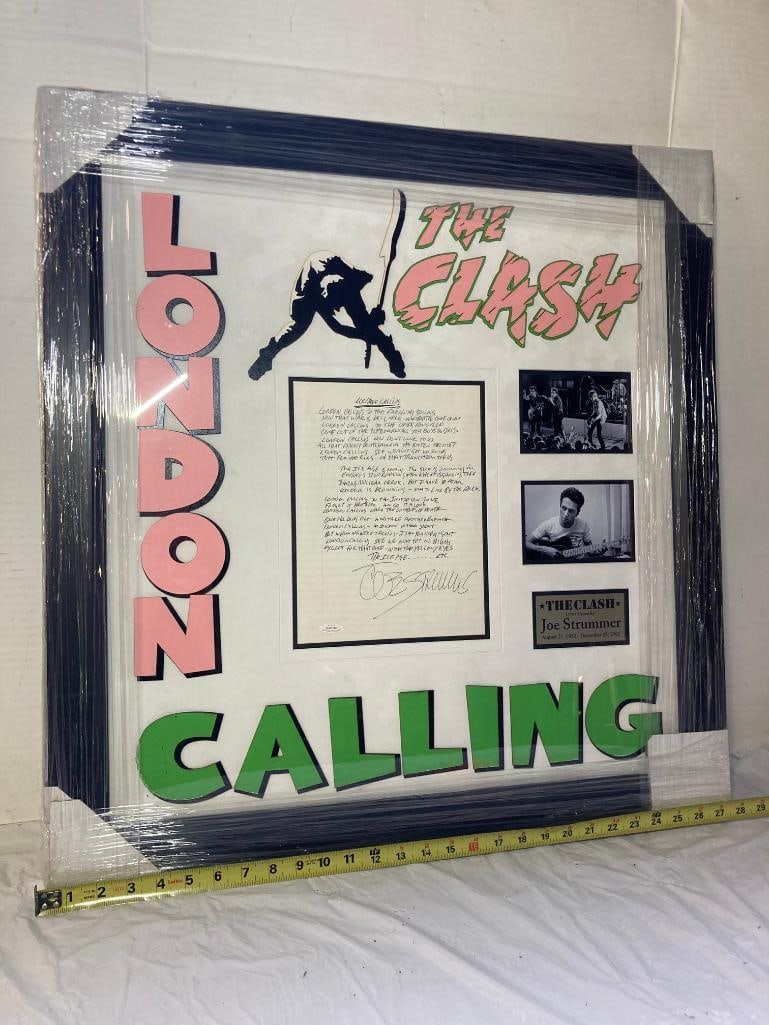The Clash "London Calling" Signed Handwritten Lyrics Photo Frame 28 x 30 x 4: The Clash "London Calling" Signed Handwritten Lyrics Photo Frame 28 x 30 x 4