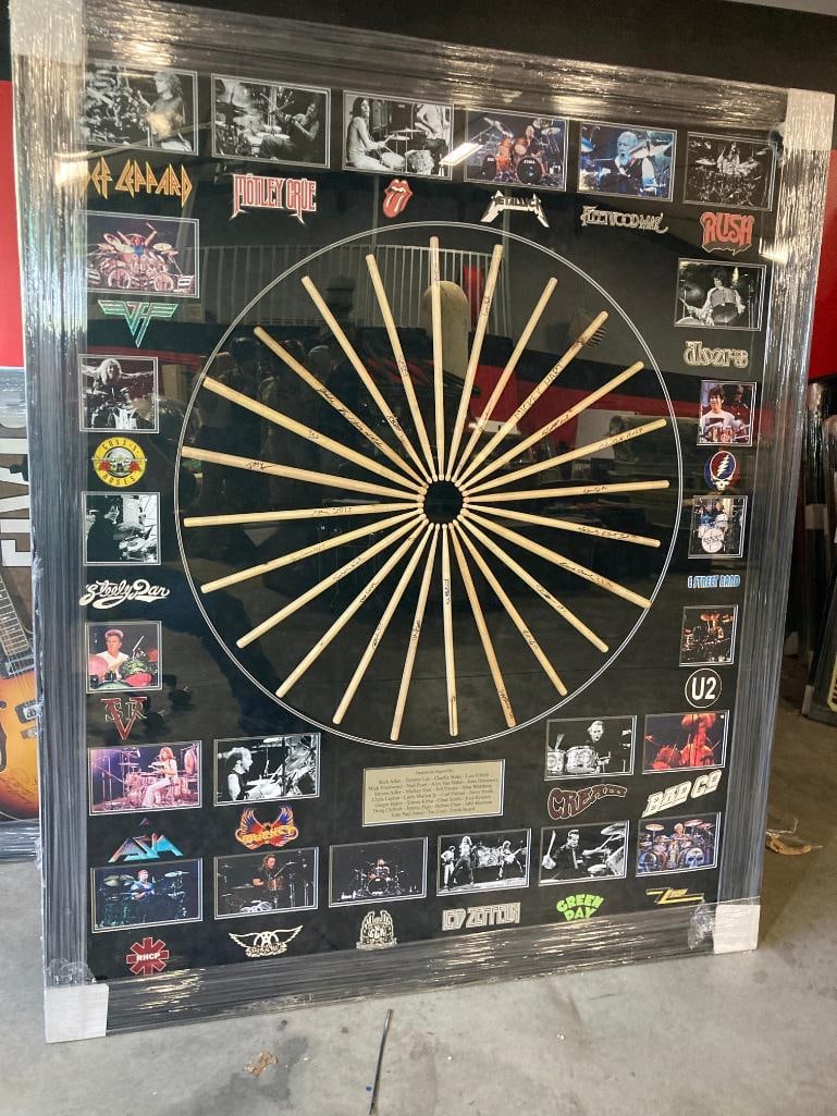 Drum Legends Signed 23 Drumsticks Photo Frame 48 x 66 x 8 (1 of 5)