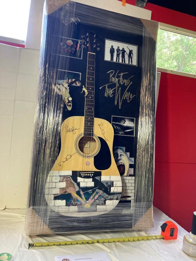 Pink Floyd "The Wall" Signed Painted Acoustical Guitar Photo Frame 24 x 40 x 8 (1 of 4)