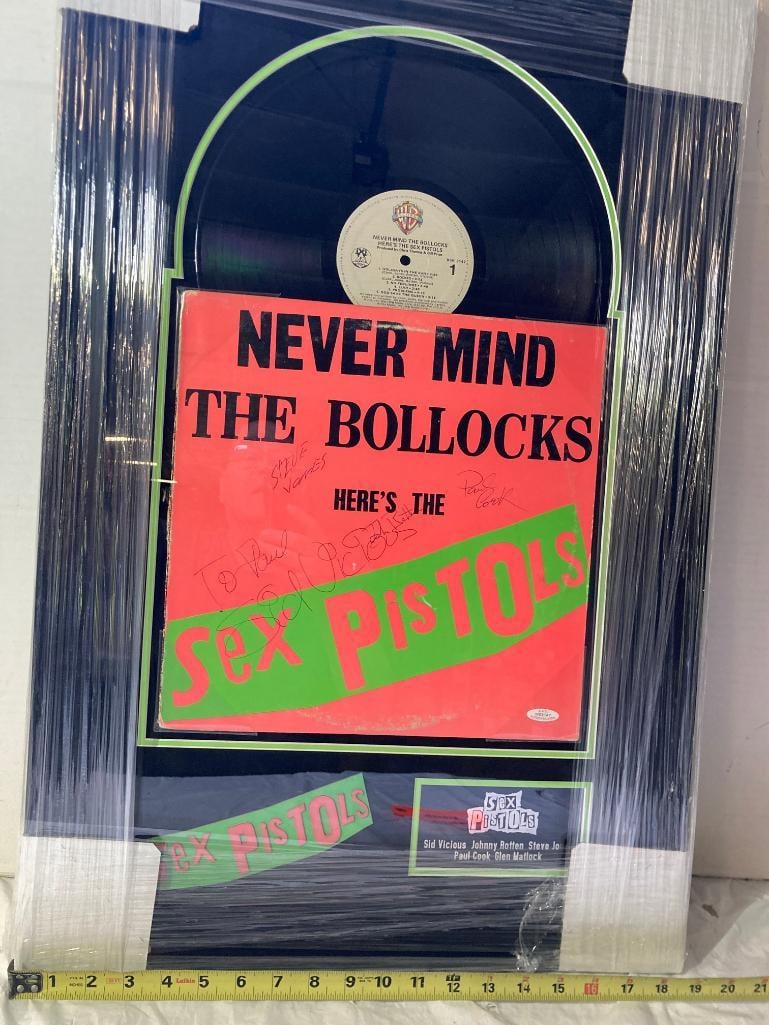 Sex Pistols "Nevermind The Bollocks" Signed Album Photo Frame 20 x 30 x 4 (1 of 3)