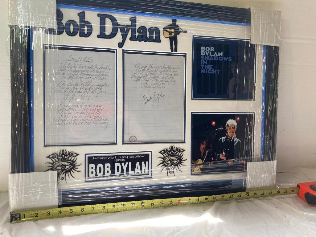 Bob Dylan "Stay With Me" Signed Lyrics Photo Frame 28 x 34 x 4: Bob Dylan "Stay With Me" Signed Lyrics Photo Frame 28 x 34 x 4