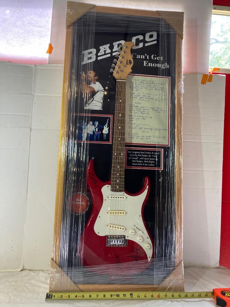 Bad Company "Can't Get Enough" Signed Lyrics & Guitar Photo Frame 22 x 46 x 8 (1 of 4)
