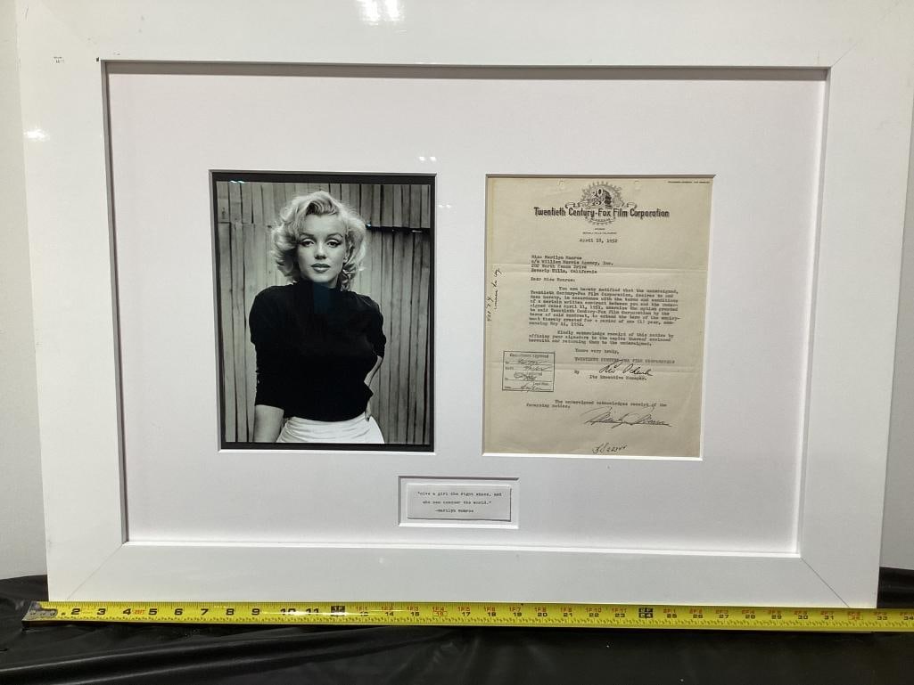 Marilyn Monroe "Signed 1952 20th Century Fox Contract" 32 x 24 x 2 (1 of 3)