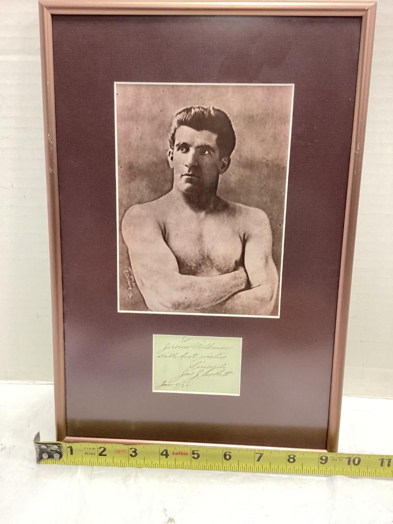 James J. Corbett Signed Cut Photo Frame 1892-1897 (1 of 2)