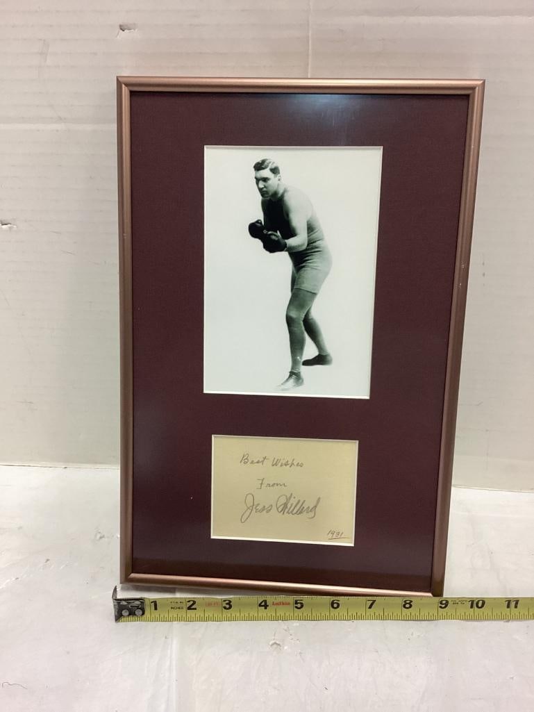 Jess Willard Signed Cut Photo Frame 1915-1919 (1 of 2)