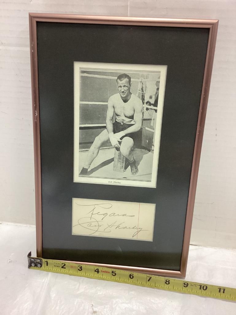 Jack Sharkey Signed Cut Photo Frame 1932-1933 (1 of 2)