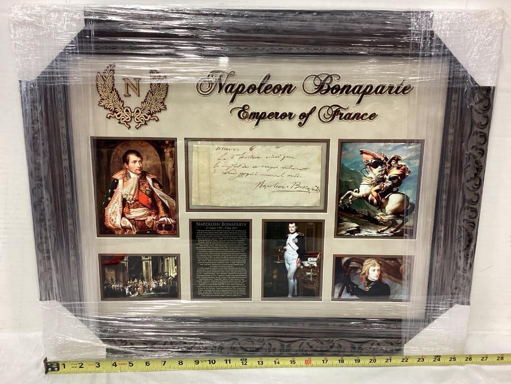 Napoleon Bonaparte Signed Document Photo Frame: Napoleon Bonaparte Signed Document Photo Frame