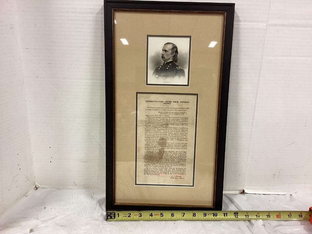 General Armstrong Custer "Congratulatory Order From General Custer" (1 of 3)