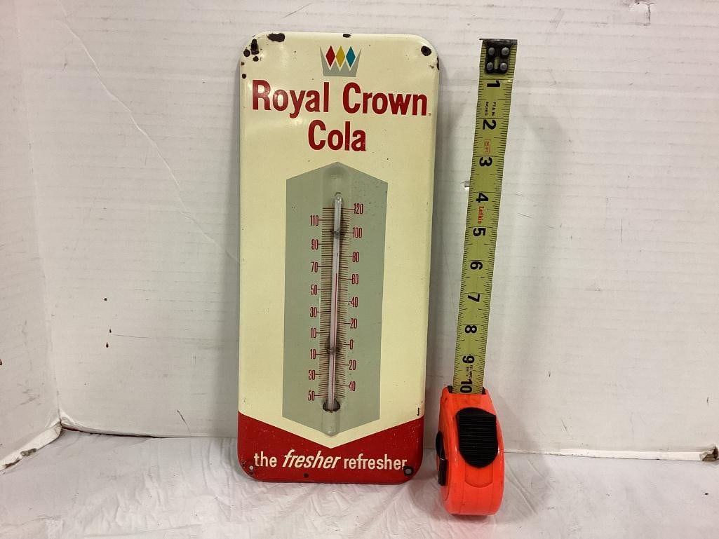 Royal Crown Cola: The Fresher Refresher Metal Advertising thermometer 12 x 7 (1 of 3)
