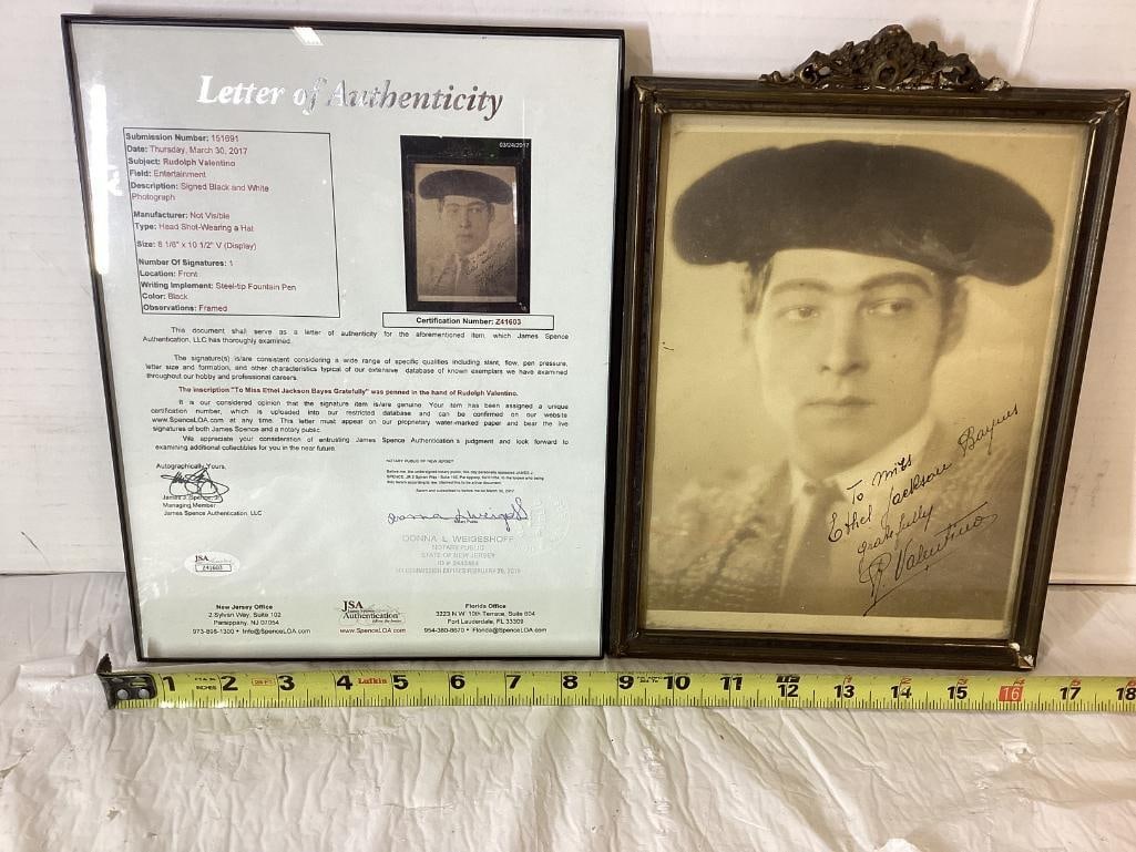 Rudolph Valentino Signed 7x9 Photo JSA COA 9 x 12 (1 of 2)