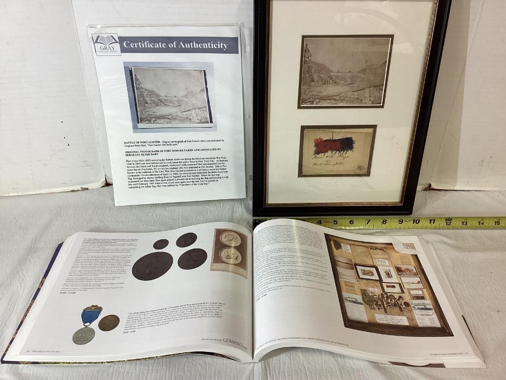 Pieces Of Original Fort Sumter Flag And Original Photo 10 x 24  (1 of 5)