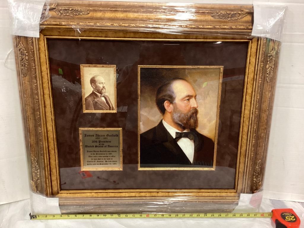 President James Garfield Signed Photo Frame 32 x 30 (1 of 3)